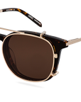 Clip On Sun Grant Wide - Gold/Brown