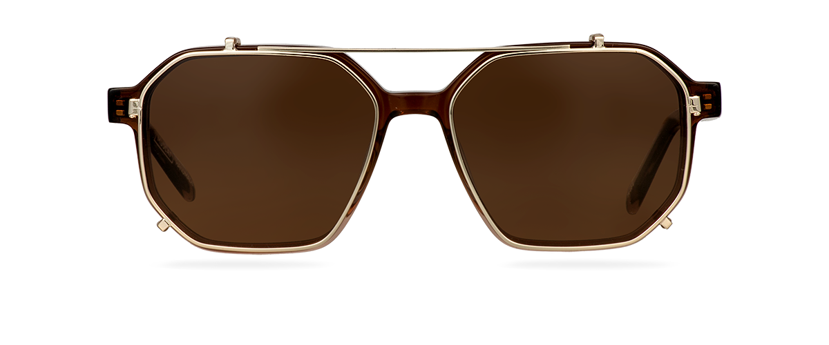 Clip On Sun Blair - Gold/Brown