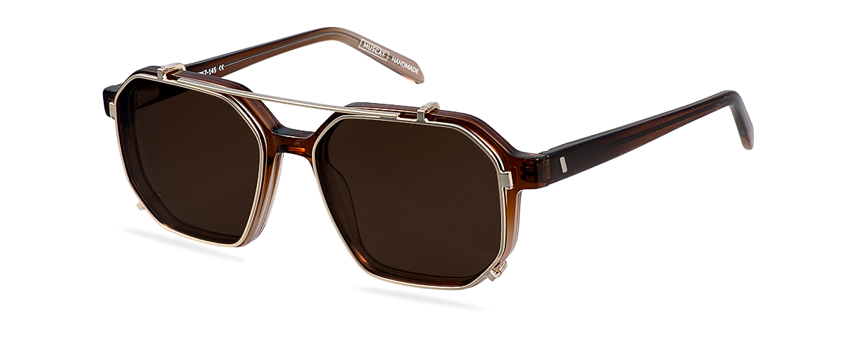 Clip On Sun Blair - Gold/Brown