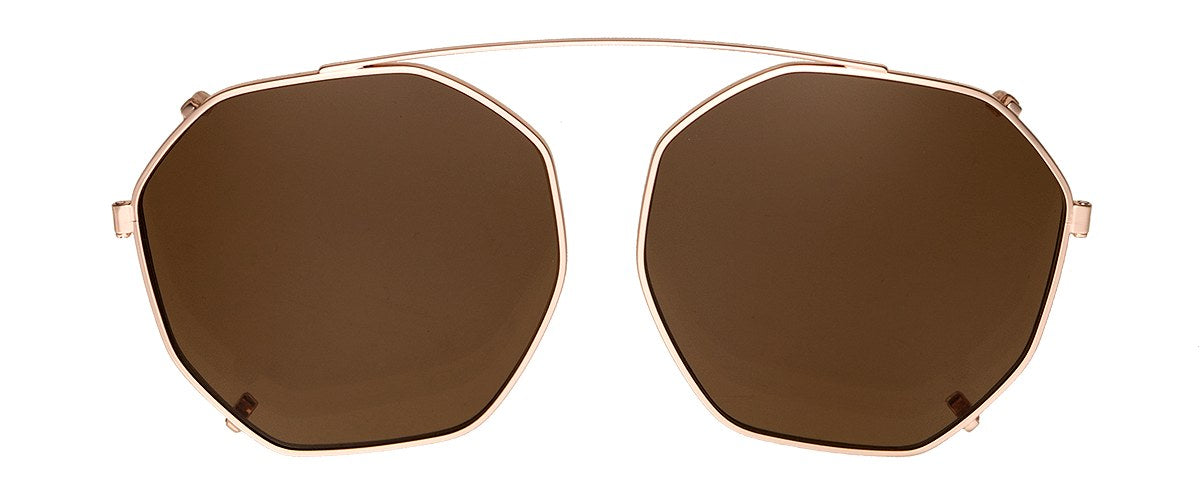 Clipon na brýle Brighton Rose Gold/Brown