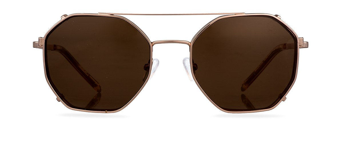 Clipon na brýle Brighton Rose Gold/Brown