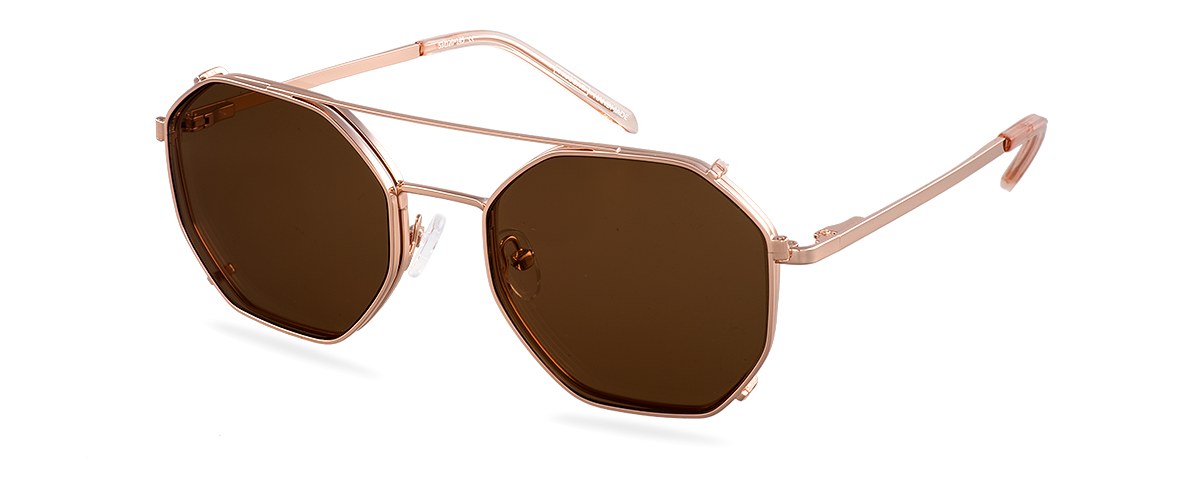Clipon na brýle Brighton Rose Gold/Brown