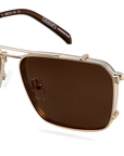 Clip On Sun Bruce Wide - Gold/Brown