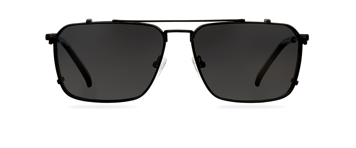 Clip On Sun Bruce Wide - Matt Black/Smoke