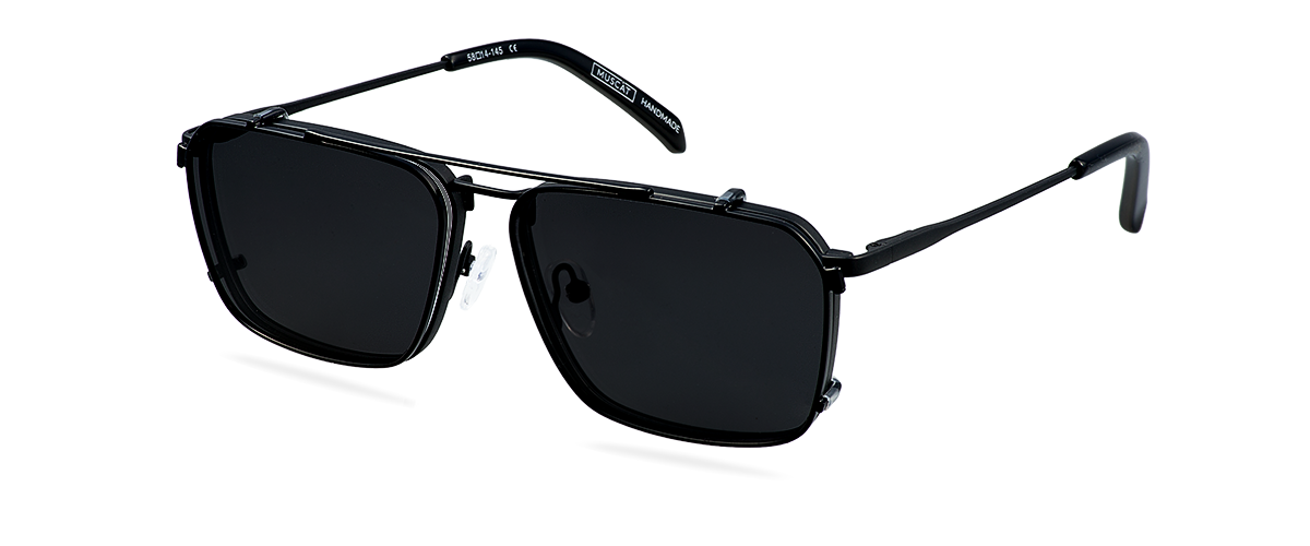 Clip On Sun Bruce Wide - Matt Black/Smoke