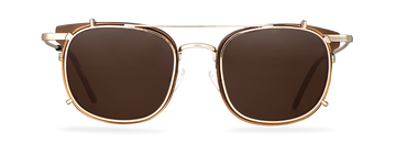 Clip On Sun Grant Wide - Gold/Brown