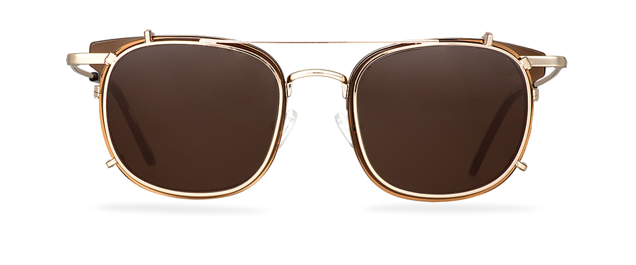 Clip On Sun Grant Wide - Gold/Brown