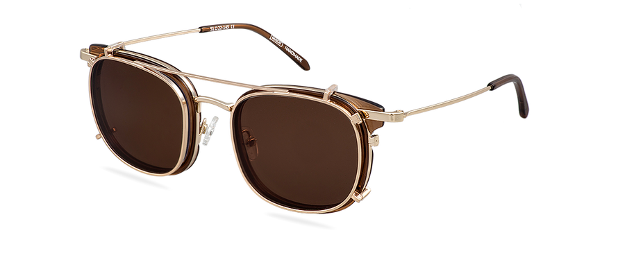 Clip On Sun Grant Wide - Gold/Brown