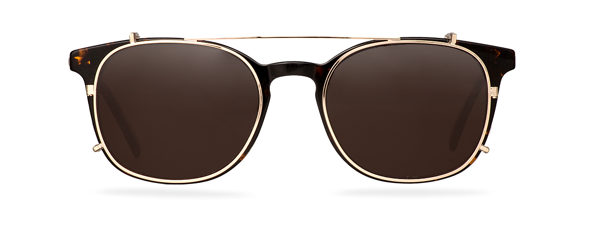 Clip On Sun Grant Wide - Gold/Brown