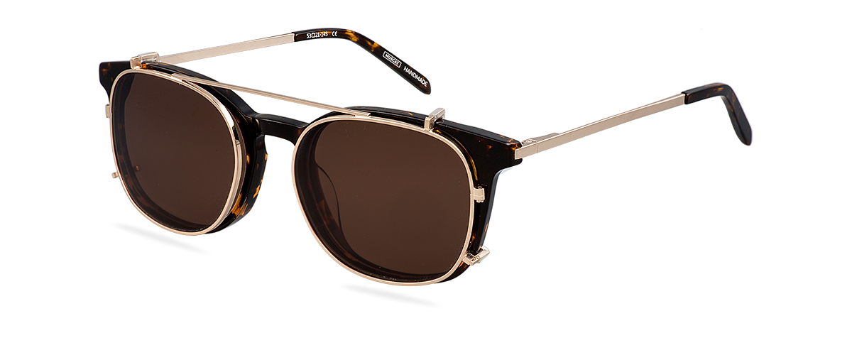 Clip On Sun Grant Wide - Gold/Brown