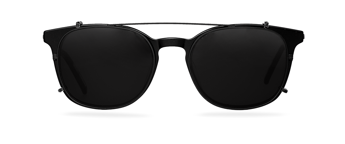 Clip On Sun Grant Wide - Matt Black/Smoke