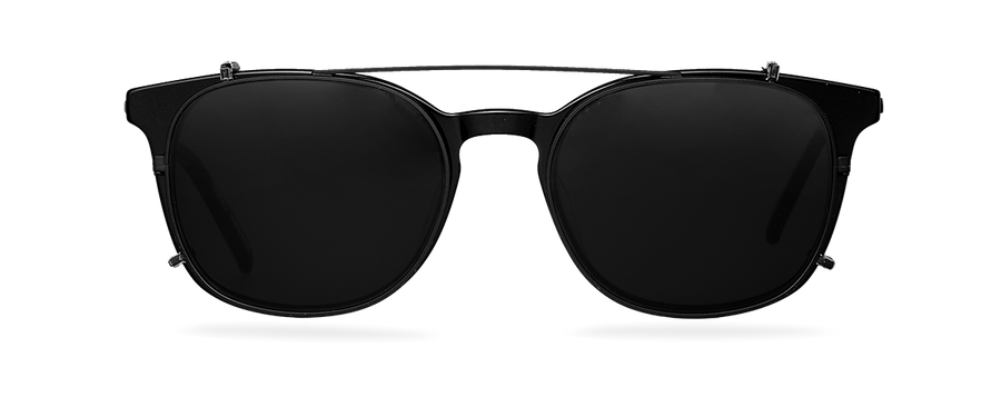 Clip On Sun Grant Wide - Matt Black/Smoke