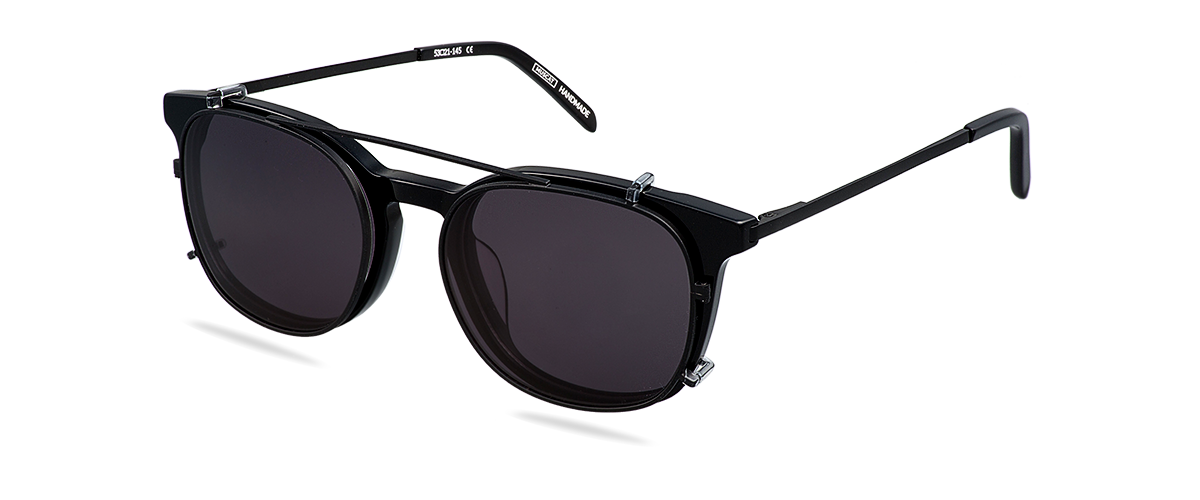 Clip On Sun Grant Wide - Matt Black/Smoke