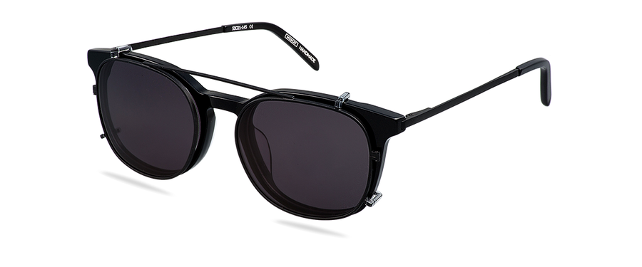 Clip On Sun Grant Wide - Matt Black/Smoke