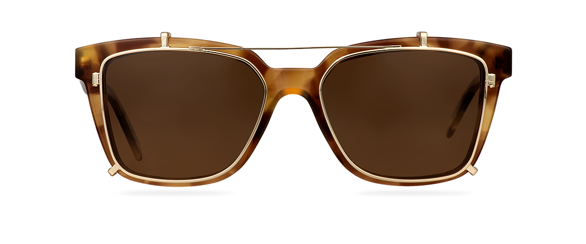 Clip On Sun Joe - Gold/Brown