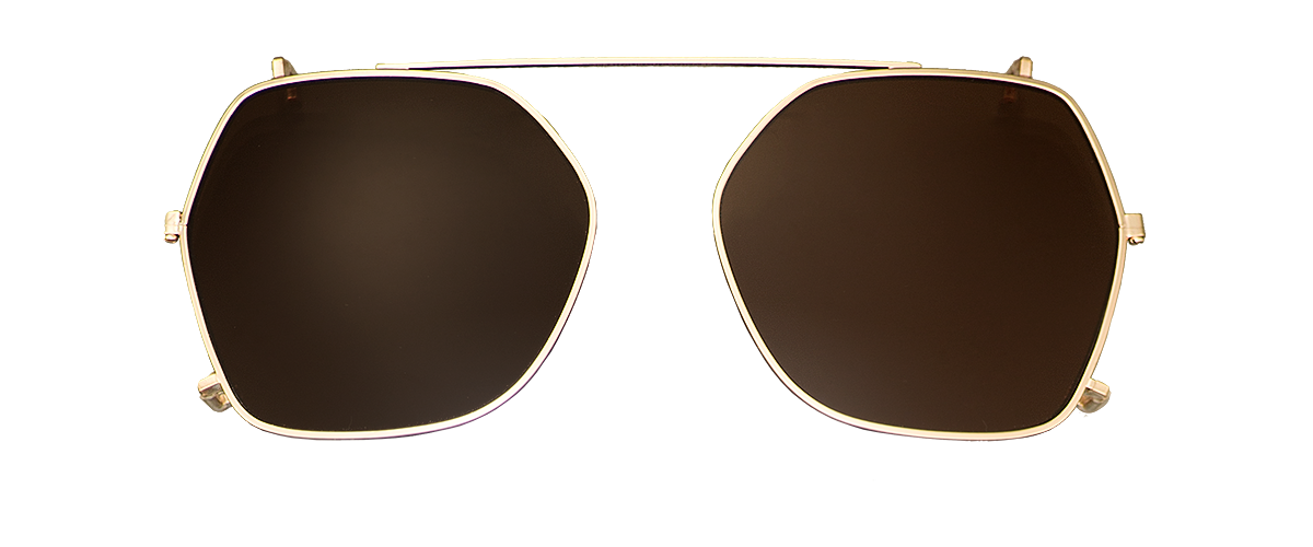 Clip On Sun Oprah - Gold/Brown
