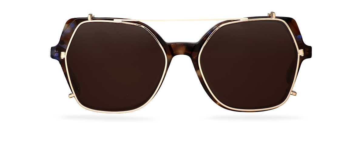 Clip On Sun Oprah - Gold/Brown