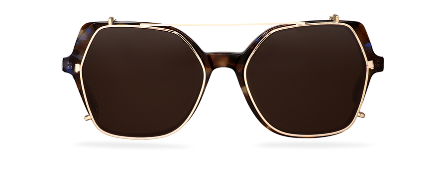 Clip On Sun Oprah - Gold/Brown