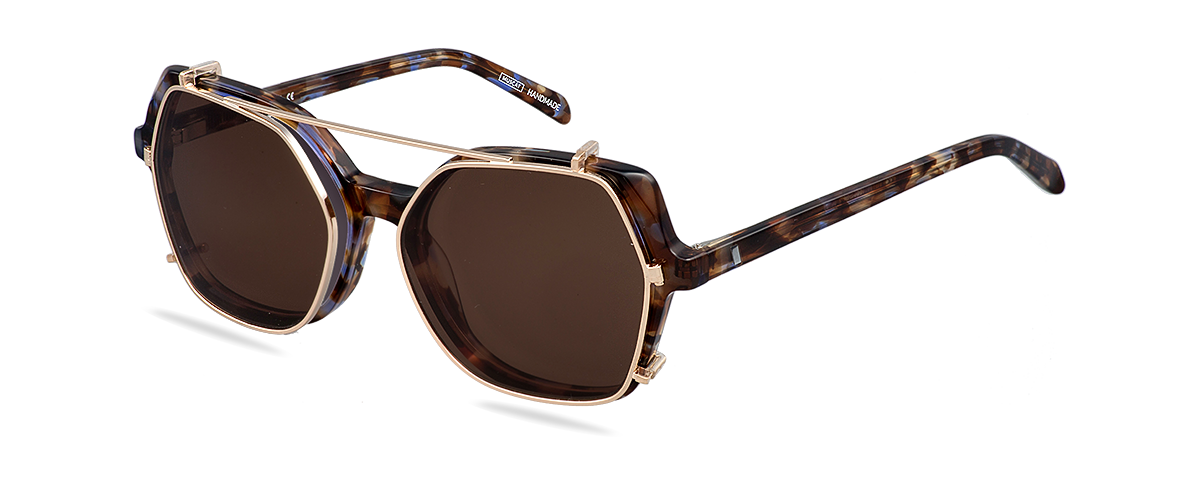 Clip On Sun Oprah - Gold/Brown
