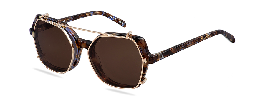 Clip On Sun Oprah - Gold/Brown