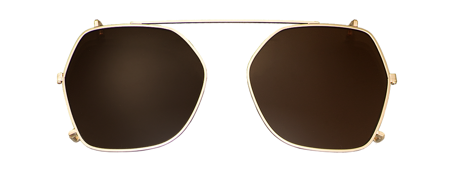 Clip On Sun Oprah - Gold/Brown