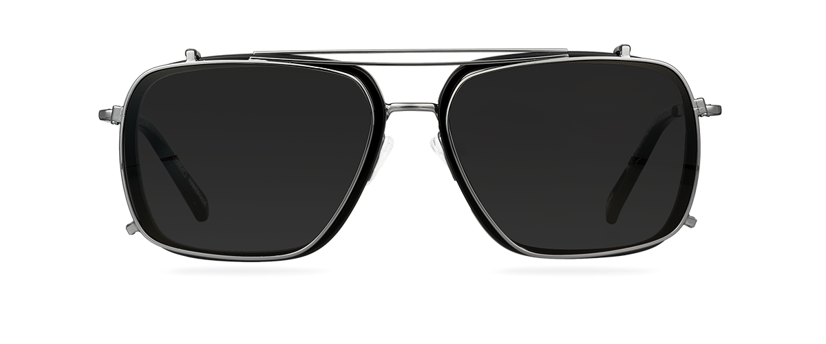 Clip On Sun Peter - Gunmetal/Smoke