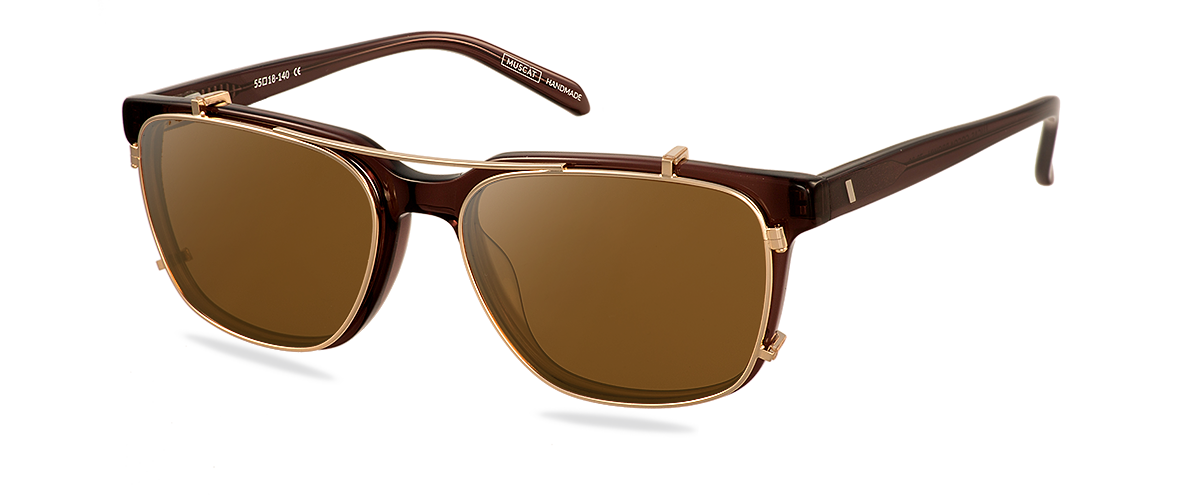 Clip on Sun Lucas - Gold/Brown