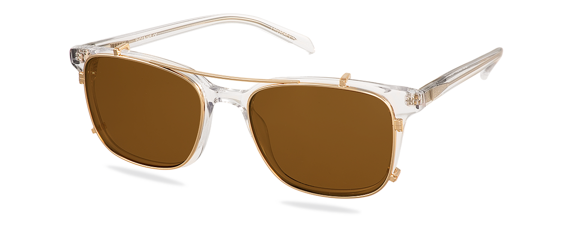 Clip on Sun Louis- Gold/Brown