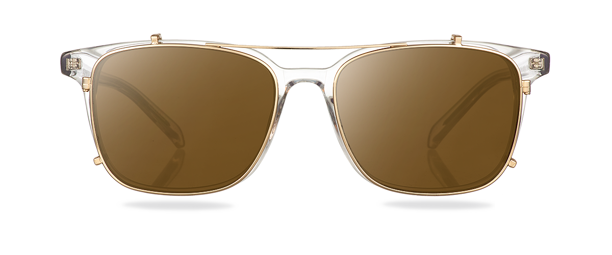 Clip on Sun Louis Wide - Gold/Brown