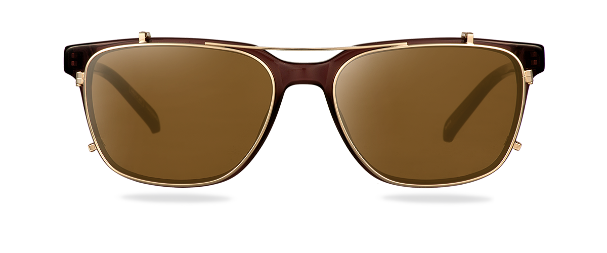 Clip on Sun Lucas - Gold/Brown
