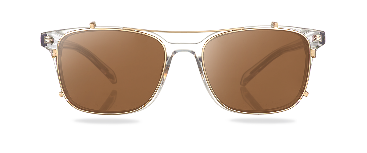 Clip on Sun Louis- Gold/Brown