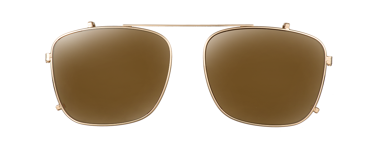 Clip on Sun Louis- Gold/Brown