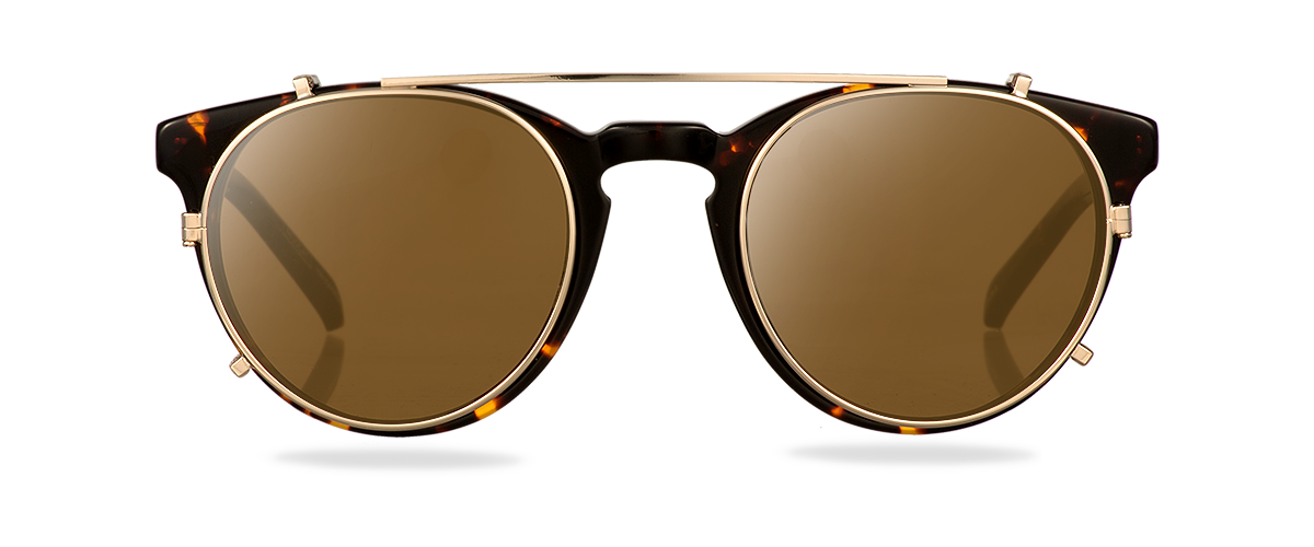 Clip on Sun Ellis Wide - Gold/Brown