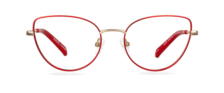 Čiré brýle Sofia Gold Red/Strawberry Jelly